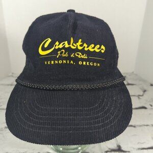 Crabtrees Deli Vernonia Oregon Vintage Snapback Corduroy Hat